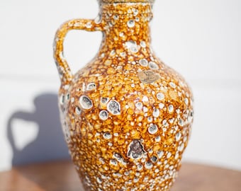 Vintage Fat Lava ceramic pitcher vase "Ateliers du Cyclope" Annecy / Honey Enamels / Charles Cart, interior decoration