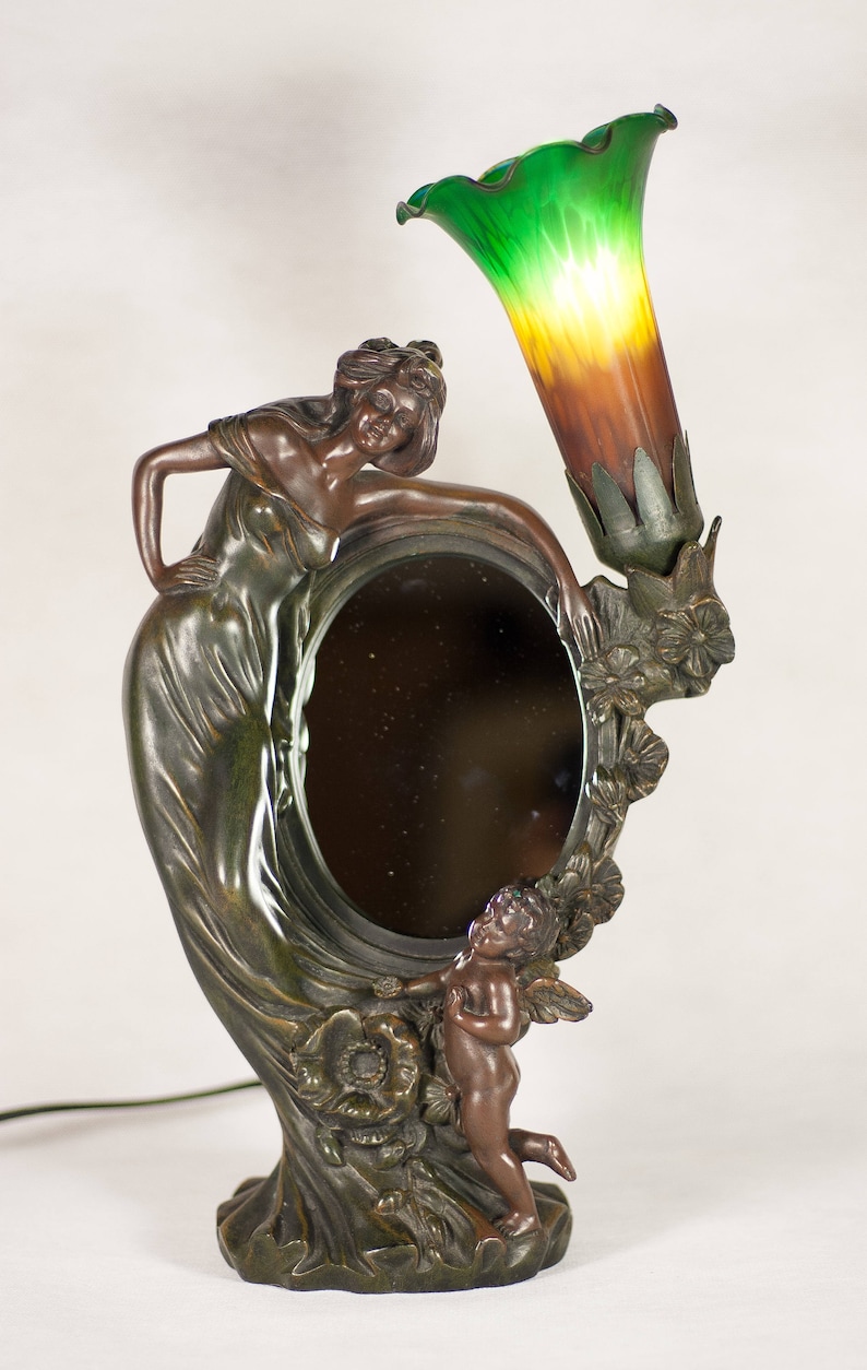 Vintage lamp Crosa Mirror art deco light Art Nouveau Etsy
