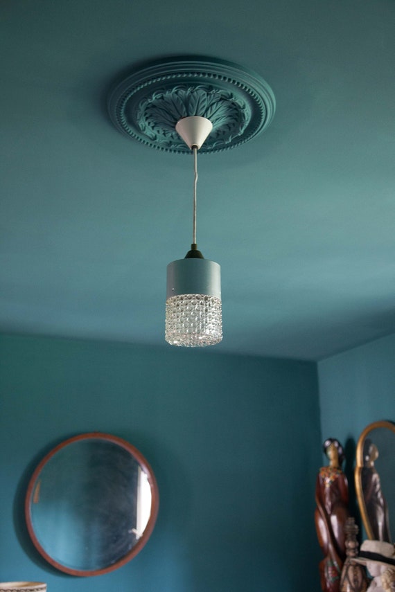 Suspension vintage, Suspension verre et métal, lampe de plafond, décoration intérieur,pendant light, ceiling light