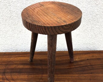 Vintage stool, wooden stool, tripod stool, extra chair, plant holder, interior decoration, wooden stool, stool