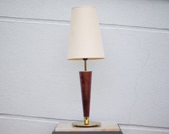 Vintage Tischlampe, SCE Tischlampe, Akzentlampe, Lampenschirmlampe, Holzlampe, Innendekoration