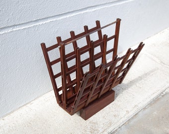 magazine holder wood, original, grid wood, newspaper holder, magazine, magazine, home decor, rack magazine, wooden magazine rack