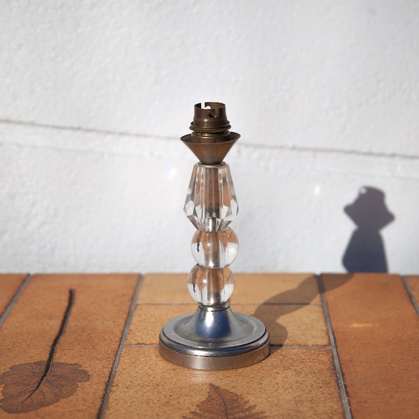 Lampe vintage, lampe à poser, lampe de chevet, lampe boule de verre, lampe d'appoint, Adnet style, bedside lamp