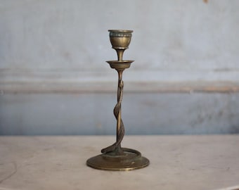 Vintage Kerzenhalter, Vintage Kerzenhalter, Empire-Stil Bronze Kerzenhalter, Schlange, Kerzenhalter, Kerzenständer