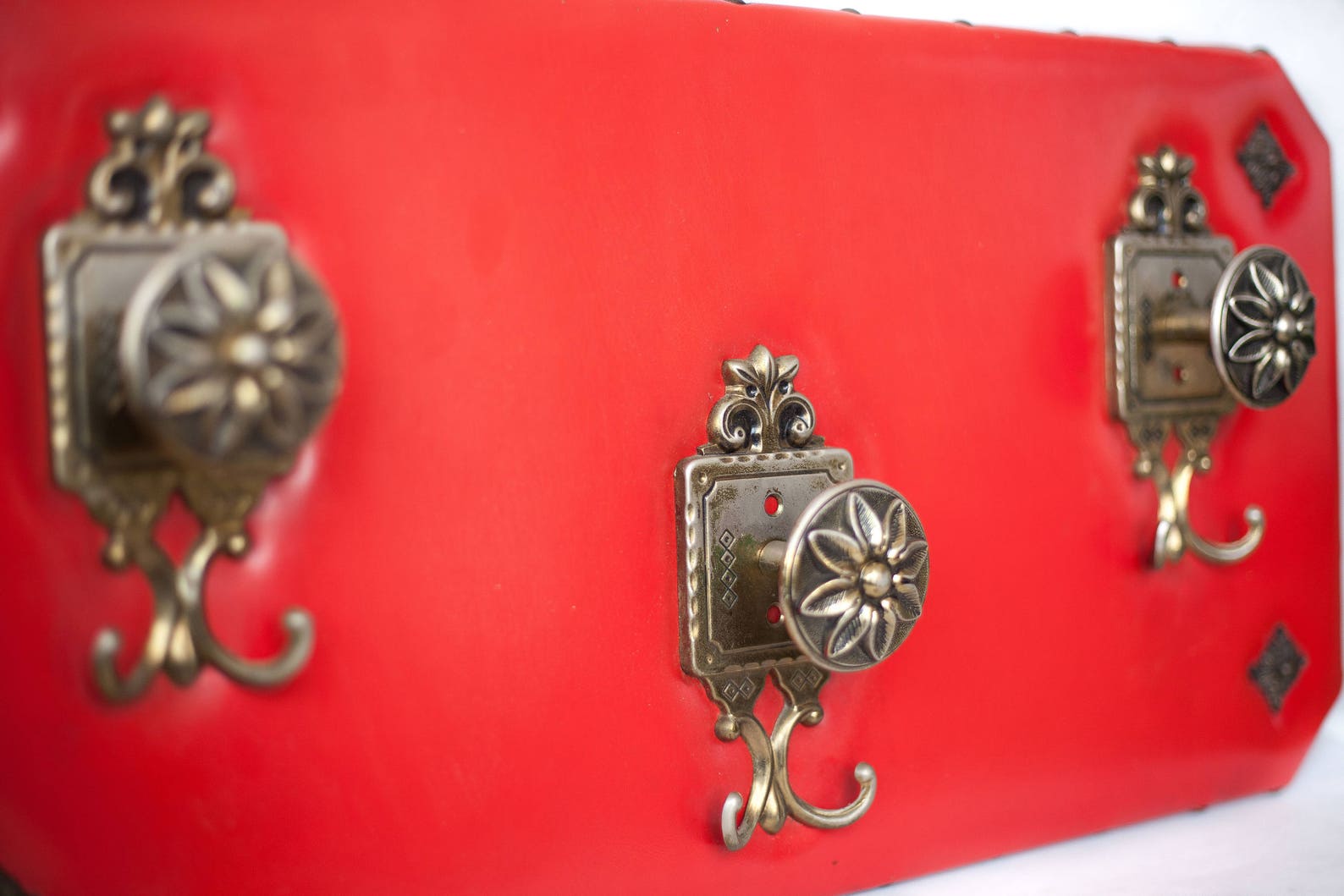 Vintage Coat Rack Red Coat Rack Vestiary Skai Crochet Etsy