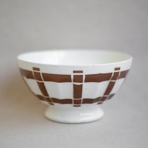 ceramic bowl, vintage bowl, large brown geometric pattern bowl, lunch bowl, kitchen, countryside, collection, bowl, 50&#39;s