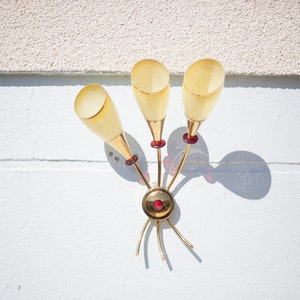 vintage wall light, brass wall light, Lunel house, 3-light wall light, glass globe, lighting, interior decoration, sconce, wall light