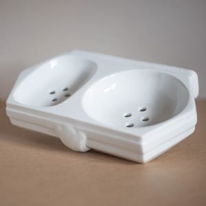 Art deco soap dish, porcelain soap dish, wall mounted soap dish, bathroom accessory, art deco, soap dish, 40's