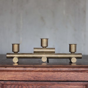 vintage candle holder, vintage candle holder, modernist bronze candle holder, brutalist signed Georges Delasalle, candle holder, candlestick, 50&#39;s