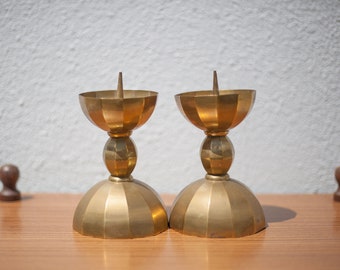 pair of brass candle holder, church candlestick, modernist brass candle holder, candle holder, candle holder, candlestick