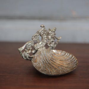 Vintage brass soap dish, silver-plated brass, bathroom decor, toilet, rockery, wall decoration, brass, soapdish, mid century