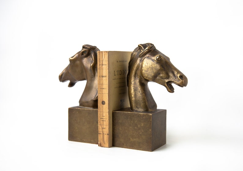 Vintage Bookend Brass Horse Brass Animals Clipboard Etsy