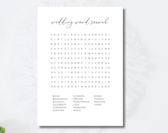 Juego minimalista de búsqueda de palabras para despedida de soltera (PDF para imprimir 5x7)
