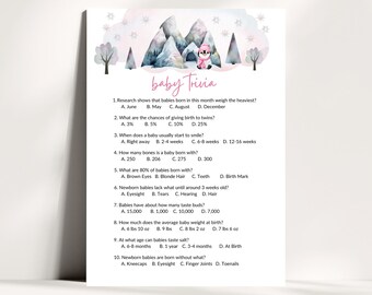 PRINTED Baby It’s Cold Outside Shower Games | Pink Winter Baby Trivia |  Snowflake Baby Shower Games | Choice of 10 Baby Games