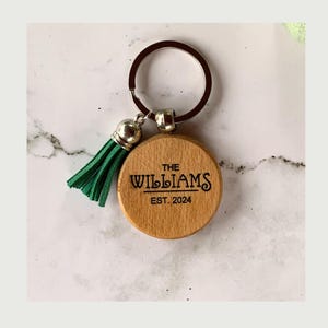 Personalized Wooden Keychain Favor – Custom Engraved Keychains for Weddings, Showers & Events