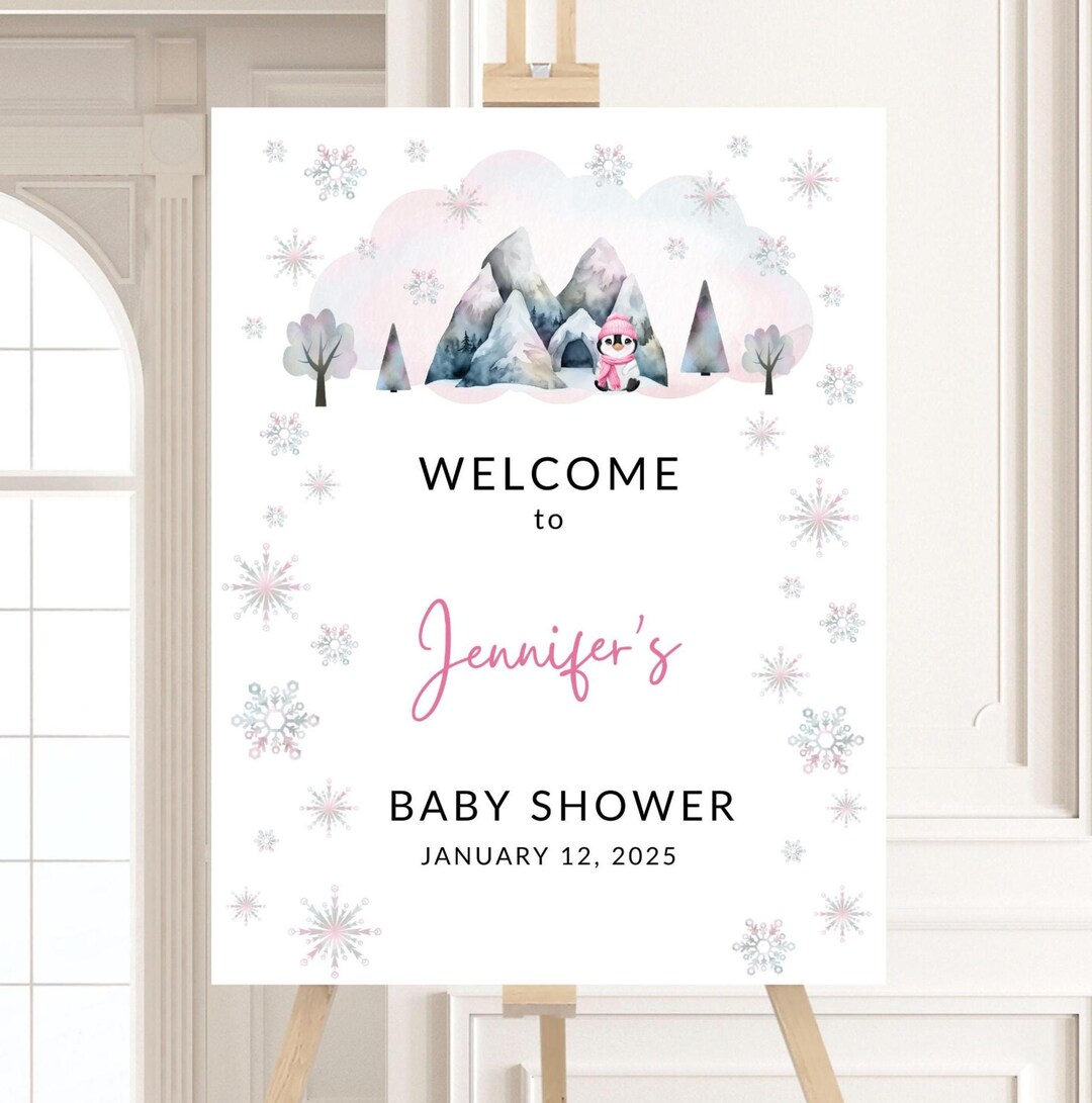 Baby It's Cold Outside Welcome Sign Template | Winter Shower Sign ...