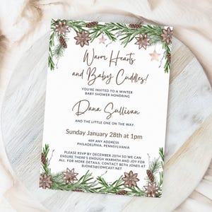 Winter Wonderland Baby Shower Invitation: Christmas Theme (Digital Template, 5x7 inches)