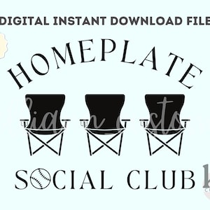 Homeplate Social Club svg, Sports Mom SVG, Diamond Social Club, SVG alla moda, Baseball SVG, Stagione di baseball