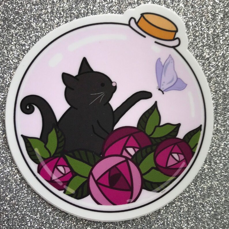 Black Cat Sticker Black Cats Cat Sticker Little Jar of - Etsy