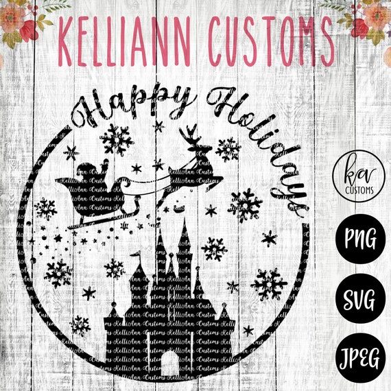Download Free Happy Holidays Digital Download Disney Happy Holidays Svg Etsy SVG DXF Cut File