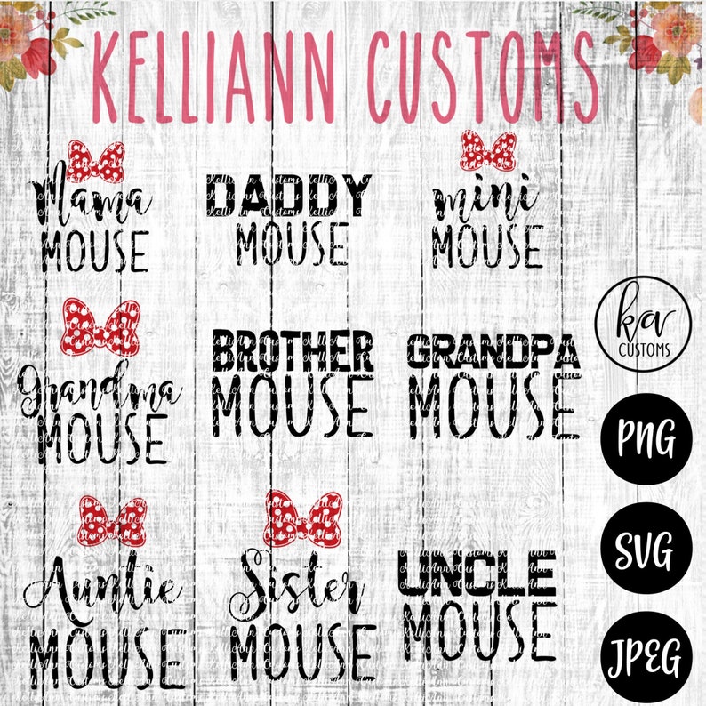 Download Disney Family SVG Mama Mouse Mini Mouse Daddy Mouse SVG | Etsy