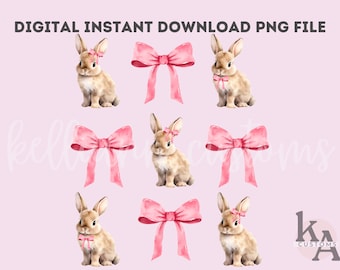 Coquette lapin png, Pâques Png, Easter Vibes Png, lapin de Pâques Png, conception de chemise de Pâques, joyeuses Pâques Png, conception de sublimation de Pâques, délicat