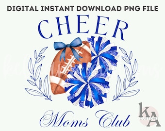 football cheer moms club png, Coquette Bow png, teal Bow, Aesthetic Png, Watercolor Girlie Png,  Social Club png, Cheer Moms Club png