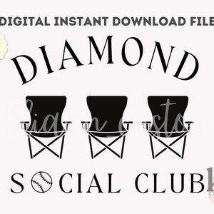 Diamond Social Club SVG, Sport Mom SVG, Diamond Social Club, SVG alla moda, Baseball SVG, Stagione di baseball