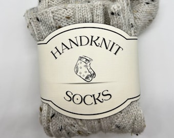 Handknit Socks Wrap Label, Printable Knitting Labels, Wash Care Tags, Instant Download PDF.