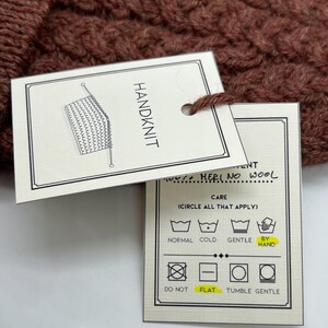 Handknit Care Tag: Printable Knitting Labels (PDF) - Etsy