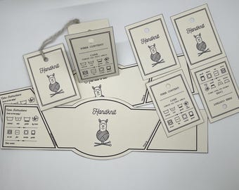 Printable Handknit Garment Labels: Set Of Two. Alpaca Wrap Labels, Care Tags (PDF Download)