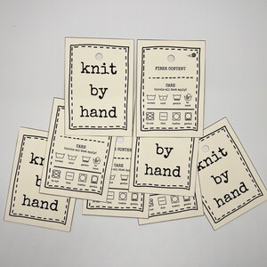 Knit by Hand Care Tags, Printable Knitting Labels, Knitted Clothes ...