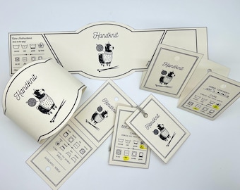 Printable Handknit Labels: Fancy Alpaca Garment Wrap And Care Tags Set (PDF Download)
