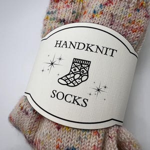 Handknit Socks, Printable Knitting Label, Wash Care Instruction, Knits Gift Packing, Instant Download PDF.