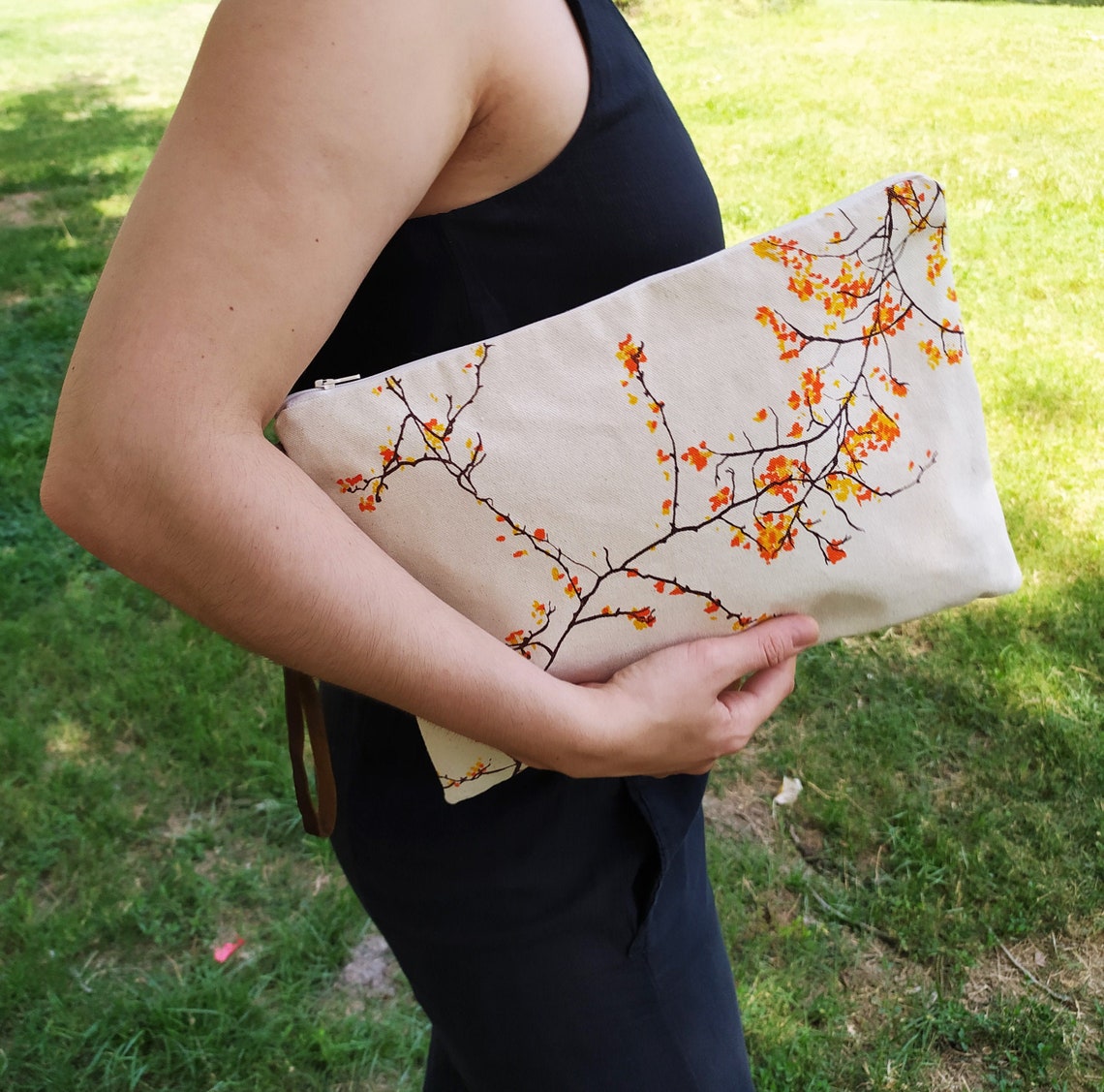 Printed floral bag / Cloth bag / Japanese flower / flower bag Etsy