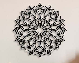 Lotus Flower Mandala Metal Wall Art, 3D Wall Sign, Lotus Flower Wall Art, Large Living Room Wall Art, Yoga Studio Hanging Decor, Spiritual