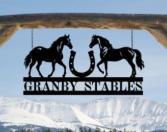 Custom Ranch Metal Sign, Personalized Hanging Farm Gate Entry Plaque, Customized Horse Name Plate, Front Entrance Western Themed Signage