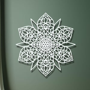 Mandala Metal Wall Art, Boho Meditation Room Decor, Yoga Studio Lotus Flower Sign, Mindful Living Home Zen Design, Geometric Hanging Accent