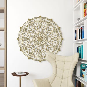 Mandala Metal Wall Art, Geometric Wall Hanging Accent, Boho Meditation Room Decor, Yoga Studio Flower Sign, Mindful Living Home Zen Design