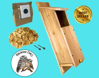 Cedar Owl Box From KingWood Owls, Screech Owl Box For Outside Nesting, Pest Control, Handmade Presents For Him, Bird Dad, Father&#39;s Day Gift