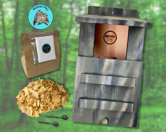 Handmade Owl House, Pine Wood Nest Box for Western Screech Owls, Backyard Birding Gift, Backyard Garden Birdhouse for Nature Lover