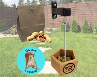 Squirrel Feeder, KingWood Swing Basket Feeder Kit For Wild Birds & Backyard Squirrels, DIY Wall Or Fence Mount w/Hardware, Nature Lover Gift