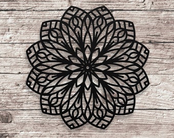 Metal Flower Mandala Wall Art, Bohemian 3D Decor