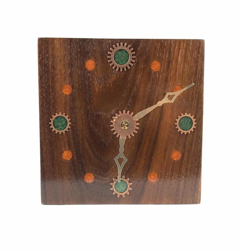 Reclaimed Walnut Slab Quartz Wall / Shelf Clock W/ Metal Gears - Etsy