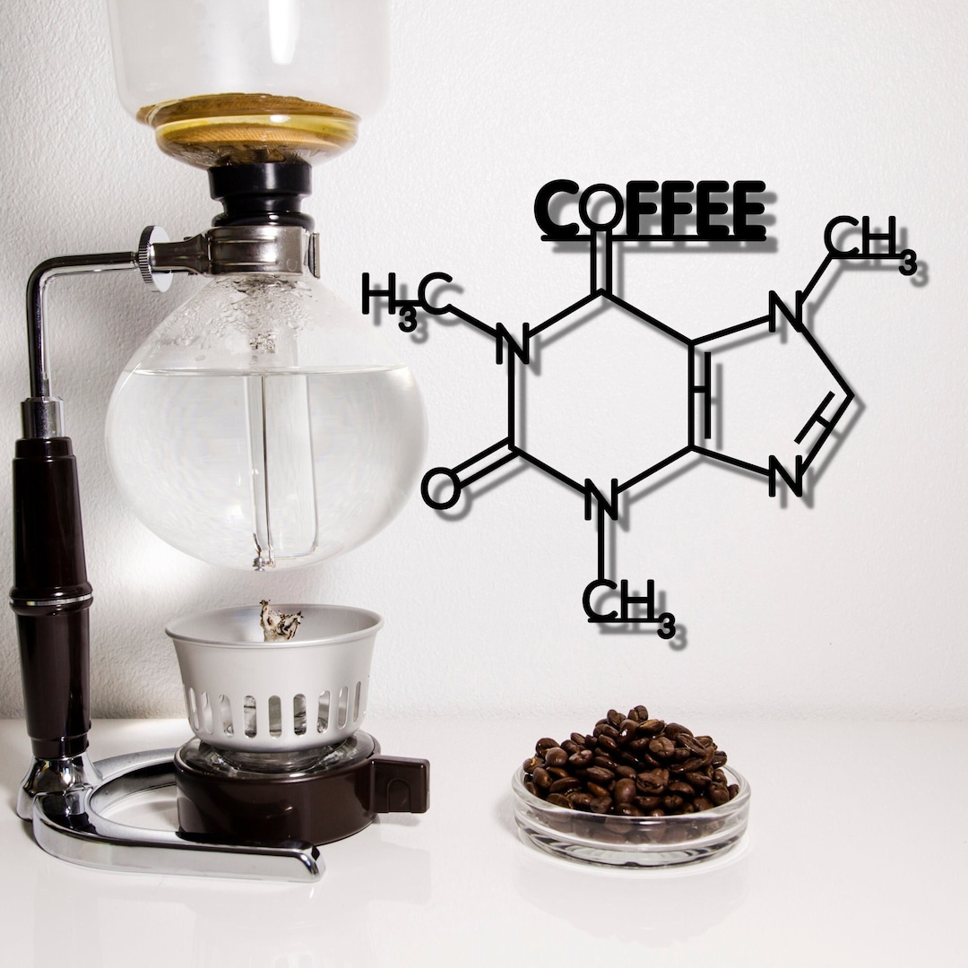 Coffee Molecule Metal Wall Art, Caffeine Chemistry Decor, Barista ...