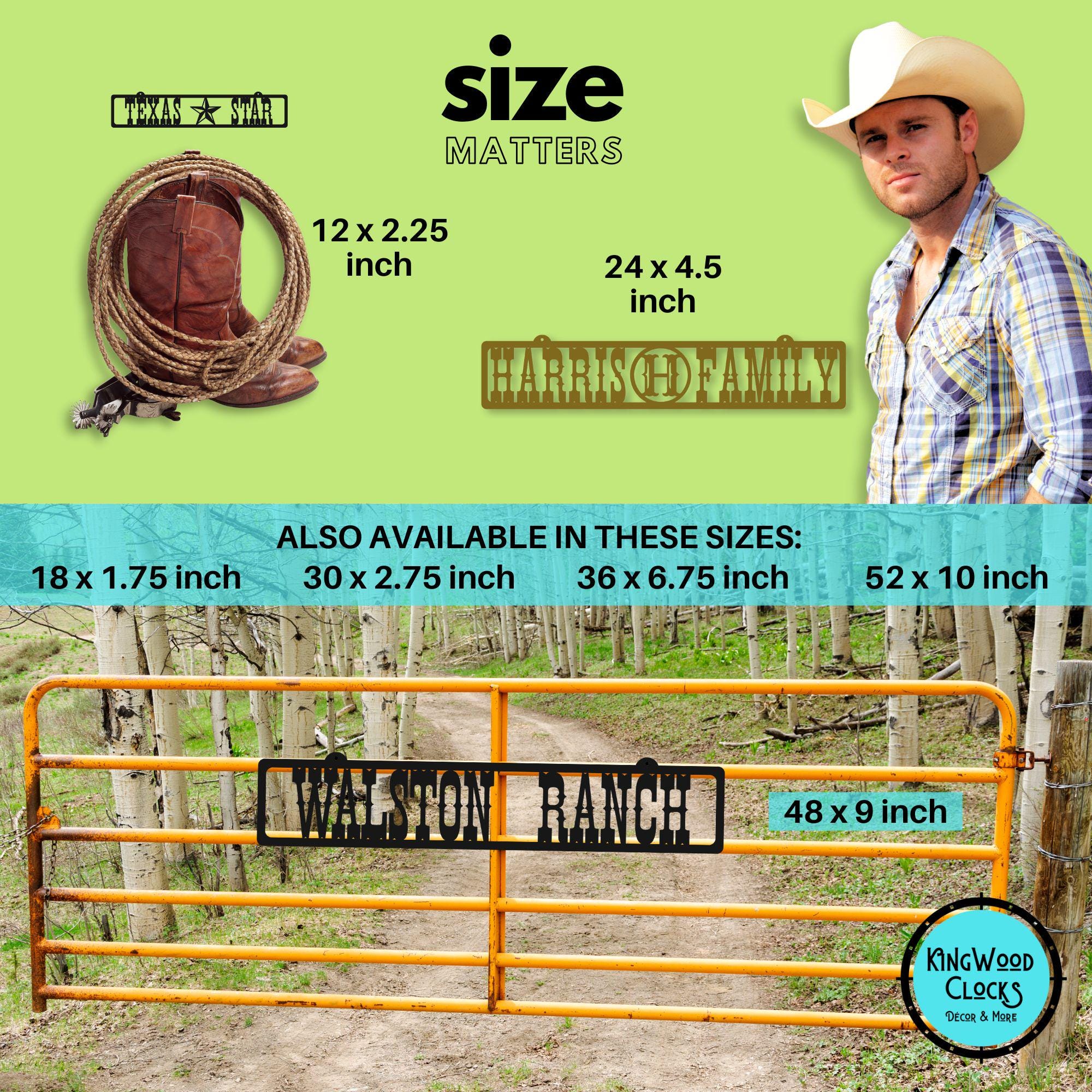 Monogram Ranch Custom Western Ranch Sign, Personalized Farm Gate Family Name Sign ...