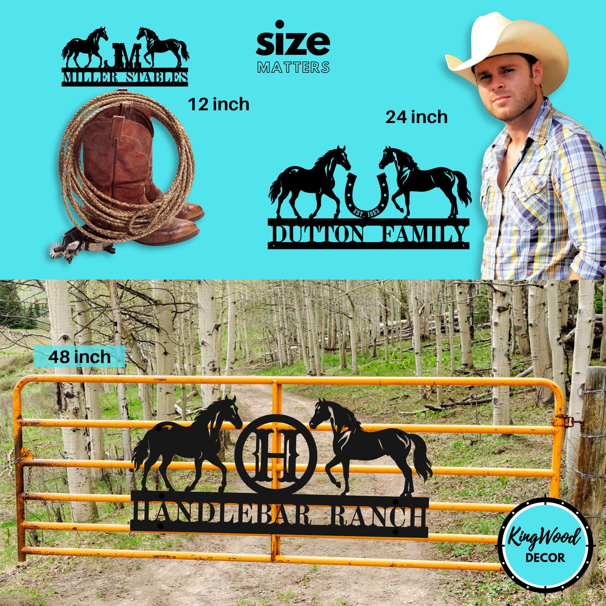 Custom Horse Ranch Metal Sign, Personalized Stable Name Gate Entry ...
