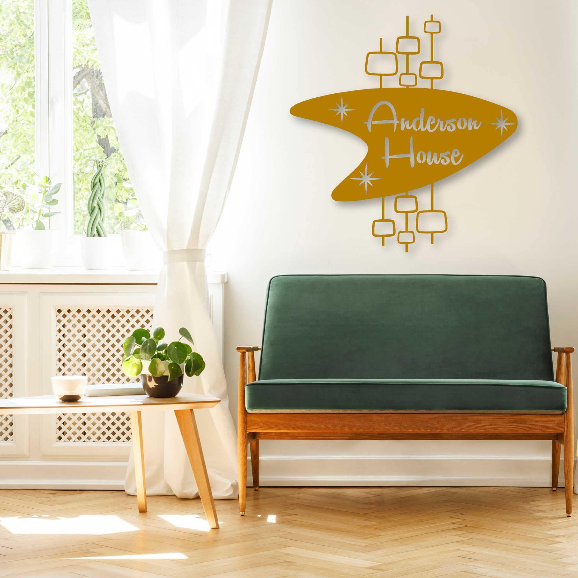 Personalized Mid Century Modern Metal Sign - Etsy