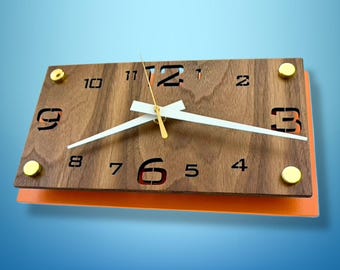 Vintage Seiko Wood Brass Corner Wall Clock 12