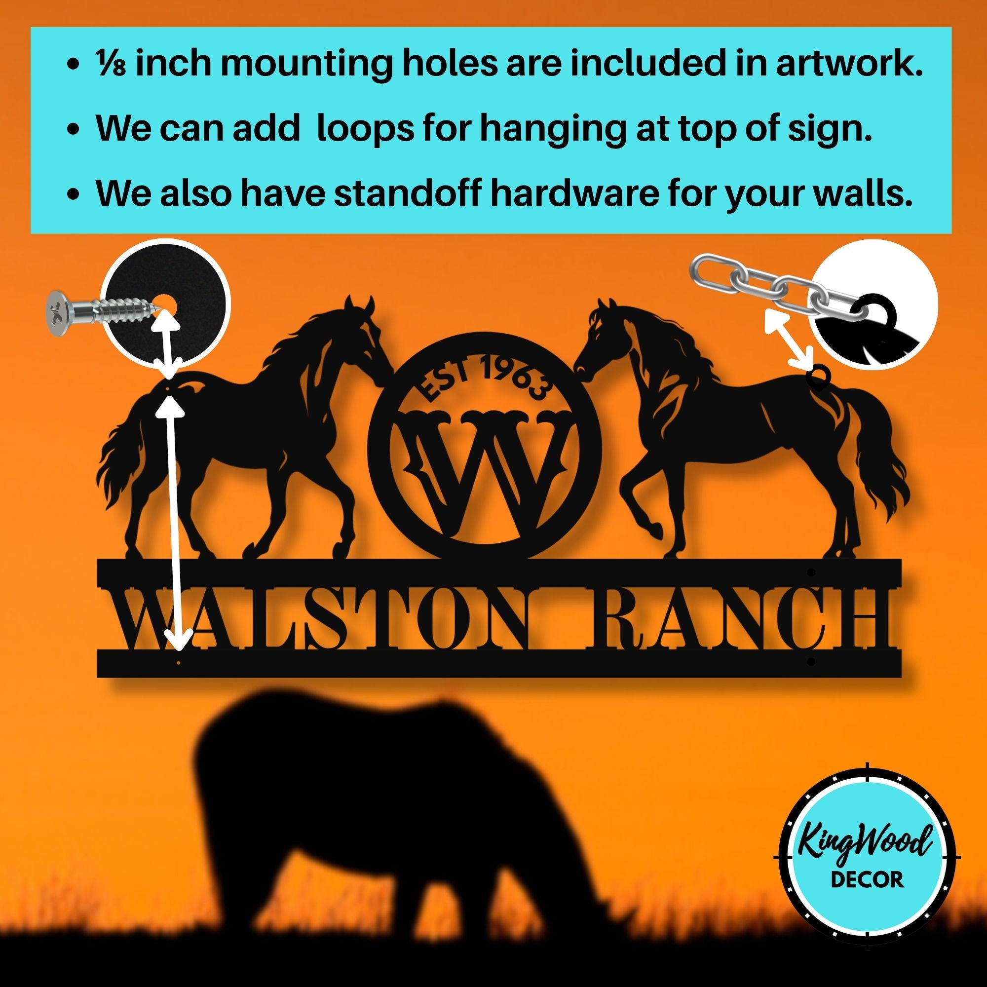 Personalized Horse Ranch Metal Sign, Custom Barn Entry Plaque, Stall ...